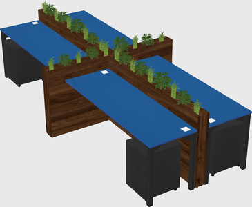 Rectangular shared desk
