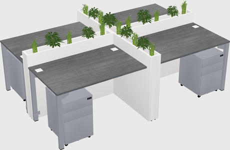 Rectangular shared desk