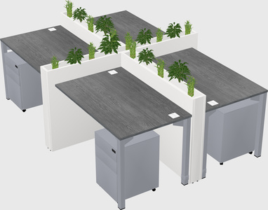Rectangular shared desk