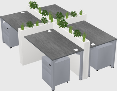 Rectangular shared desk
