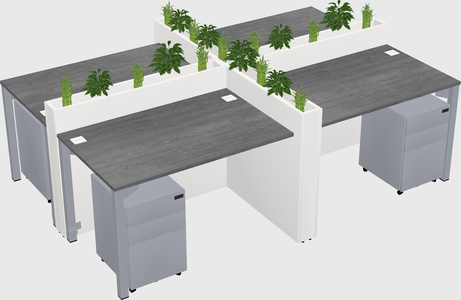 Rectangular shared desk