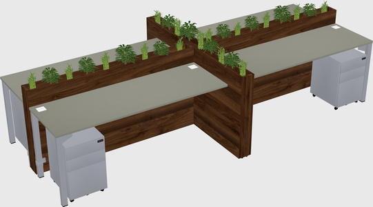 Rectangular shared desk