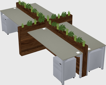 Rectangular shared desk
