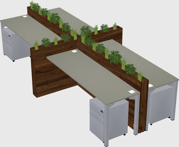Rectangular shared desk