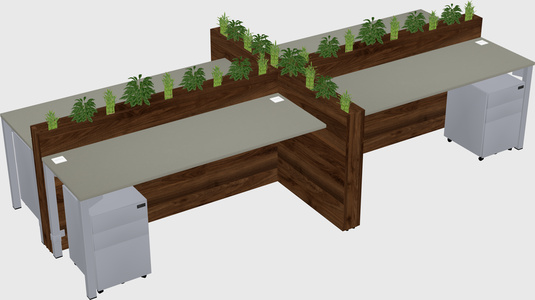 Rectangular shared desk