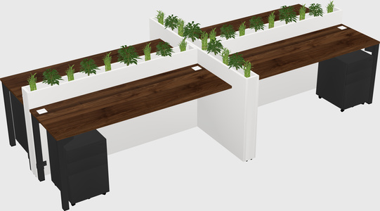 Rectangular shared desk