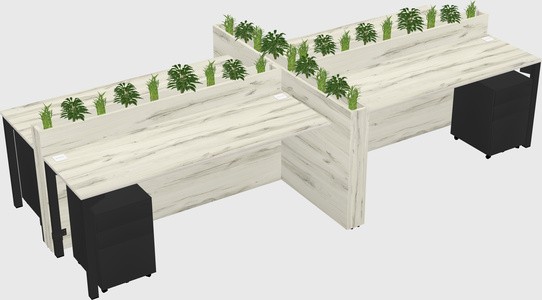 Rectangular shared desk
