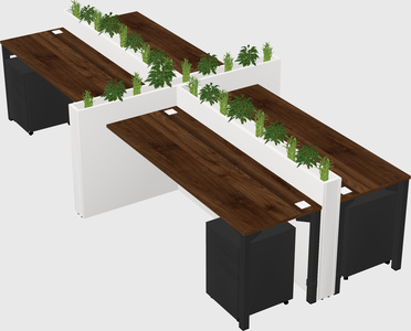 Rectangular shared desk