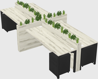 Rectangular shared desk