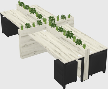 Rectangular shared desk