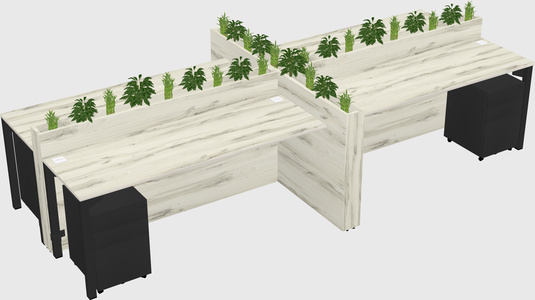 Rectangular shared desk