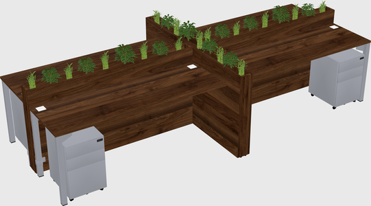 Rectangular shared desk