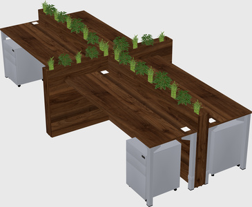 Rectangular shared desk