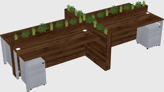 Rectangular shared desk