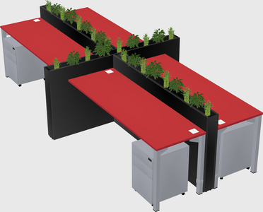 Rectangular shared desk