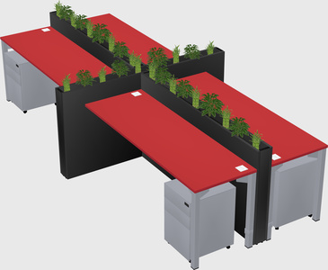 Rectangular shared desk