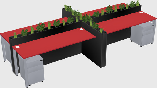 Rectangular shared desk