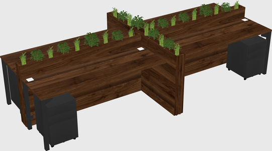 Rectangular shared desk