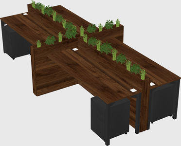 Rectangular shared desk