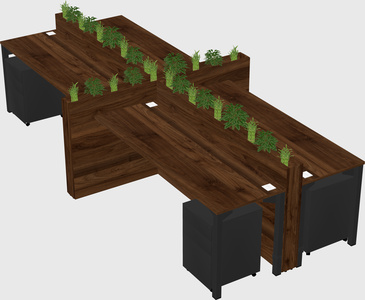 Rectangular shared desk