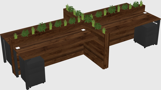 Rectangular shared desk
