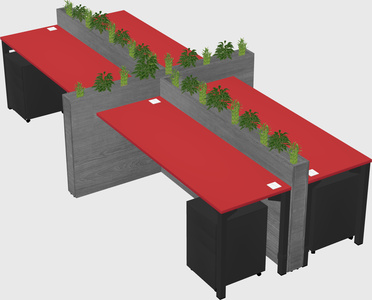 Rectangular shared desk