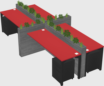 Rectangular shared desk