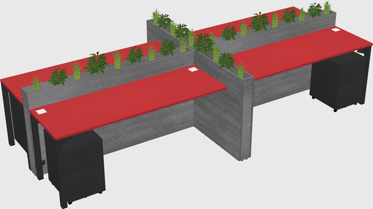 Rectangular shared desk