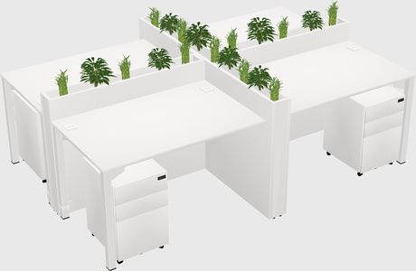 Rectangular shared desk