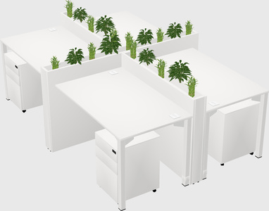 Rectangular shared desk