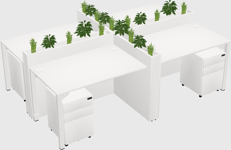 Rectangular shared desk