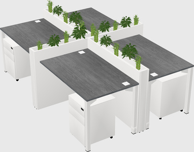 Rectangular shared desk