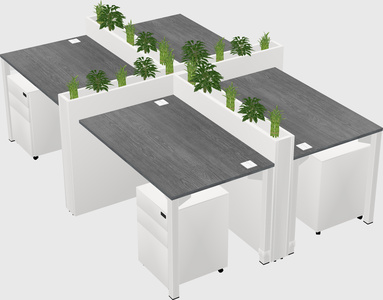Rectangular shared desk