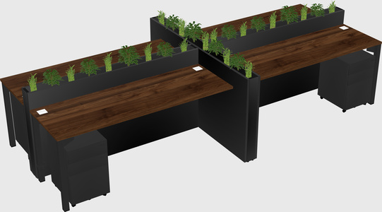 Rectangular shared desk