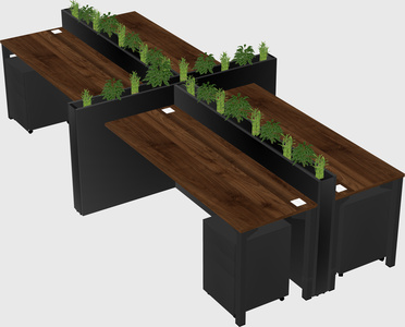 Rectangular shared desk
