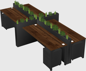 Rectangular shared desk