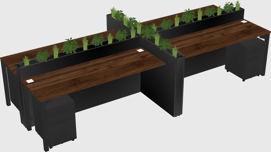 Rectangular shared desk