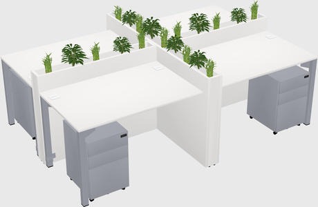 Rectangular shared desk