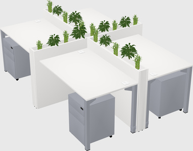 Rectangular shared desk