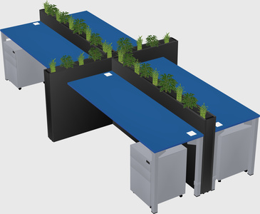 Rectangular shared desk