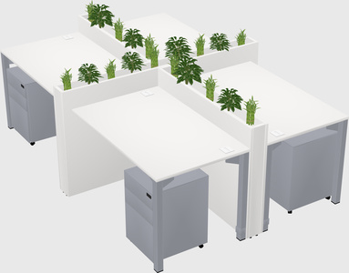 Rectangular shared desk