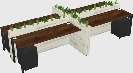 Rectangular shared desk