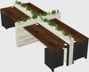 Rectangular shared desk