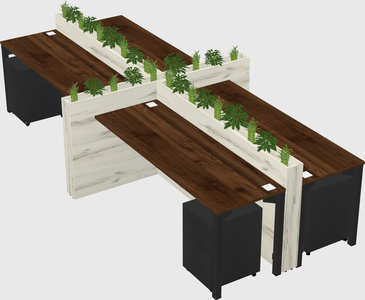 Rectangular shared desk