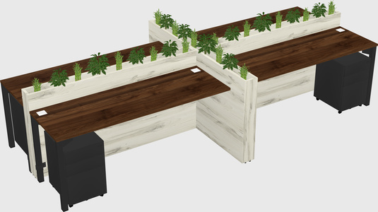 Rectangular shared desk