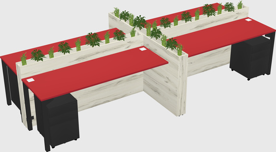 Rectangular shared desk