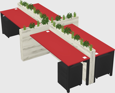 Rectangular shared desk