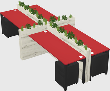 Rectangular shared desk