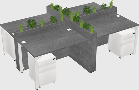 Rectangular shared desk