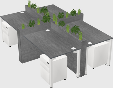 Rectangular shared desk